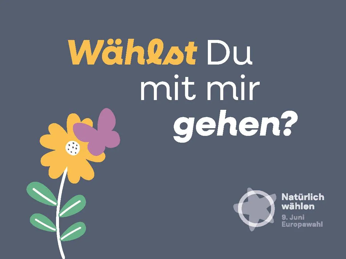 Postkarte zur Europawahl: Wählst Du mit mir gehen?